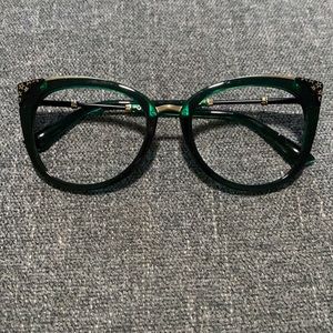 Large cat eye plastic and metal frames